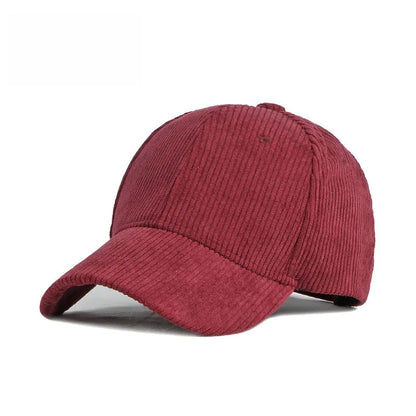 Corduroy Baseball Cap – Unisex Adjustable Snapback Hat for Men & Women