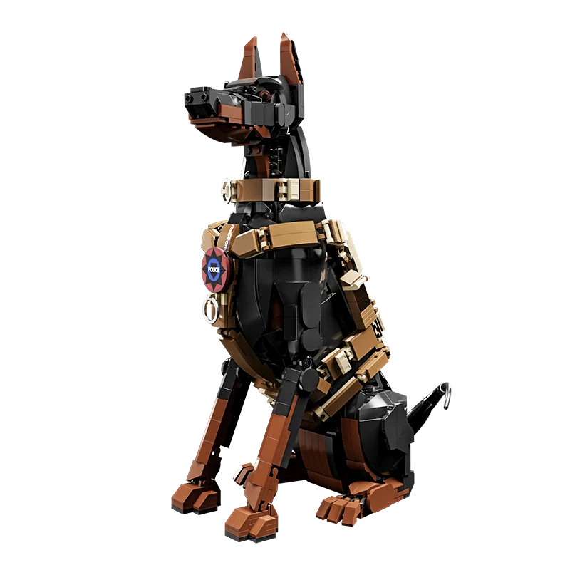 Doberman Police Dog Building Blocks Set – DIY Animal Brick Model