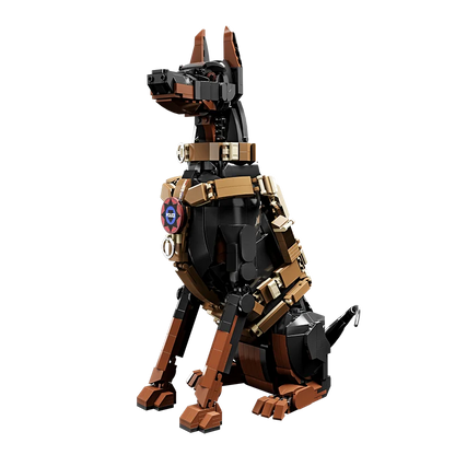 Doberman Police Dog Building Blocks Set – DIY Animal Brick Model