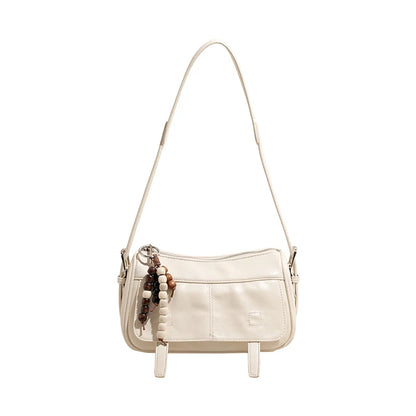 Women's Retro Soft Leather Crossbody Bag – Vintage Shoulder Bag with Optional Pendant