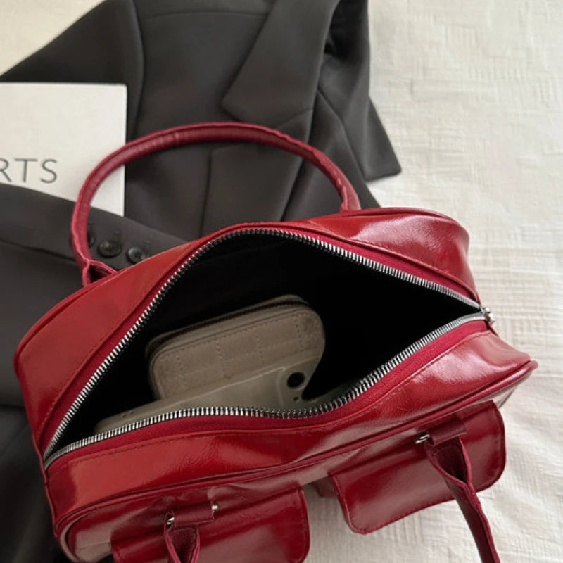 Vintage PU Leather Tote Bag – Women's Business Shoulder Bag