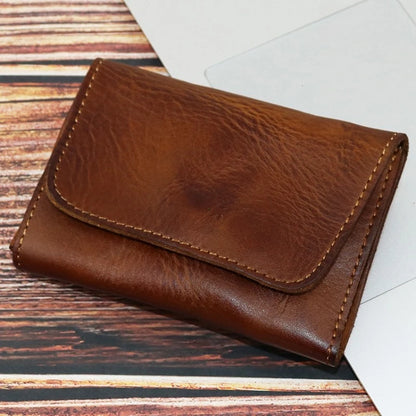Genuine Cowhide Leather Wallet – Handmade Compact Card Holder