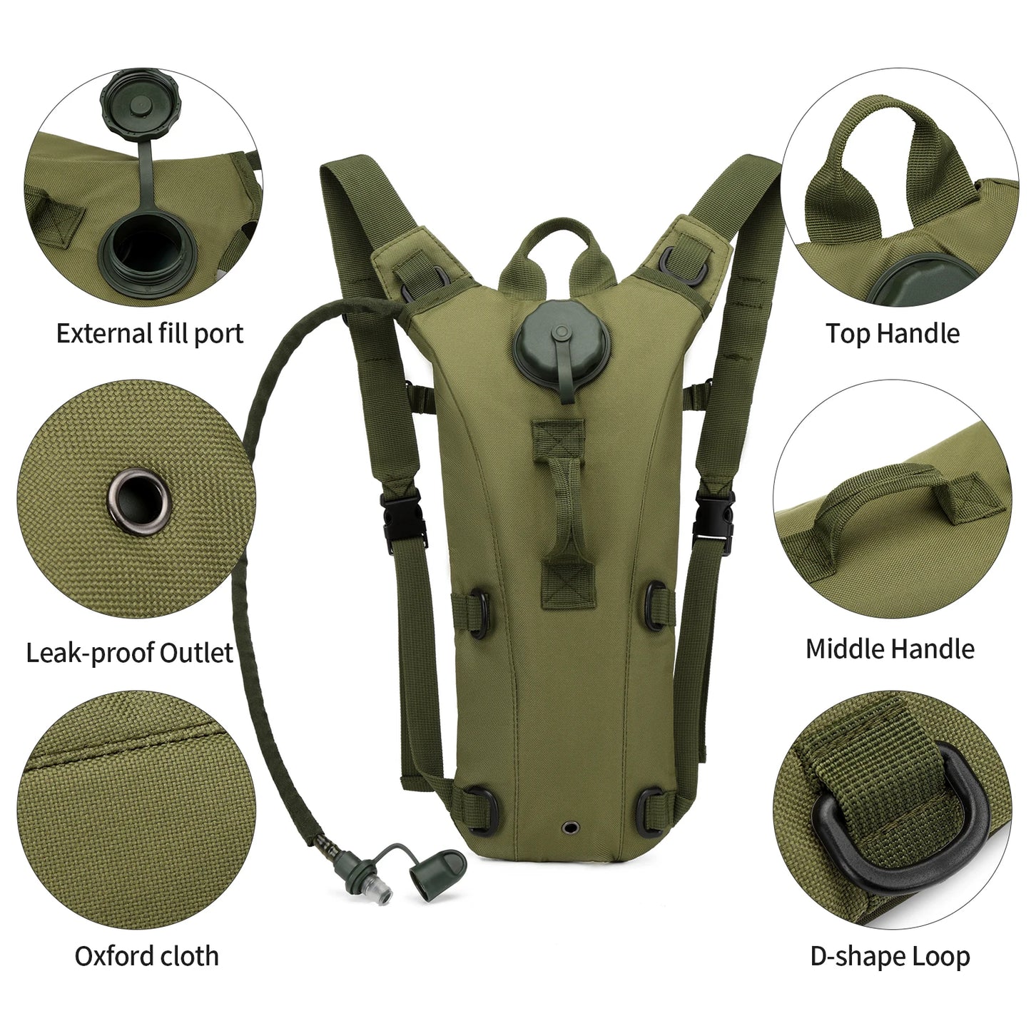 Hydration Backpack with 3L Water Bladder – Tactical Camel Pack