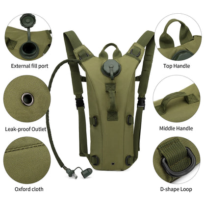 Hydration Backpack with 3L Water Bladder – Tactical Camel Pack
