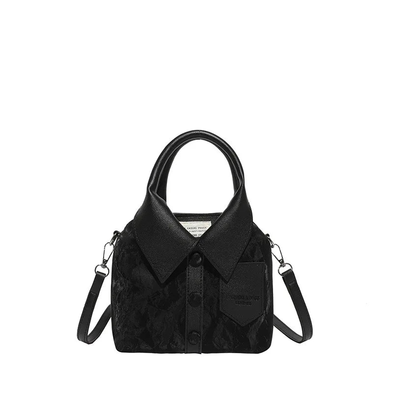 Shirt-Style Crossbody Bag – Minimalist Women's Shoulder Handbag
