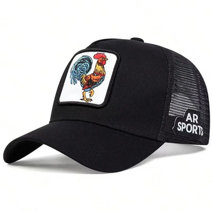 Cute Animal Embroidery Trucker Cap – Mesh Baseball Hat