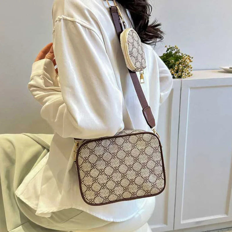Printed Crossbody Shoulder Bag with Mini Coin Purse