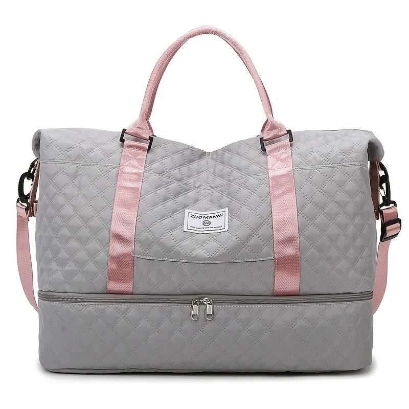 Large Capacity Sports Duffel Bag – Quilted Weekender & Gym Bag for Women