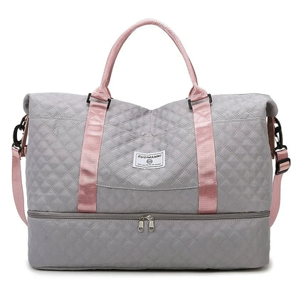 Large Capacity Weekender Duffel Bag – Quilted Gym & Travel Tote for Women