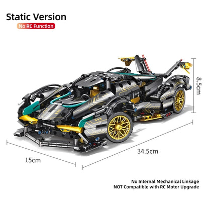 V12 Technical Racing Car Building Set – 1000 Pcs RC-Upgradeable
