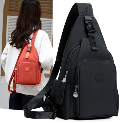 Crossbody Sling Backpack for Women – Large Capacity Nylon 2-in-1 Bag