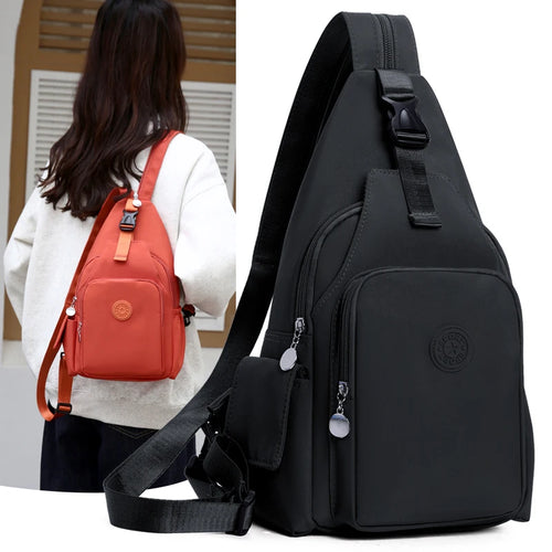 Crossbody Sling Backpack for Women – Large Capacity Nylon 2-in-1 Bag