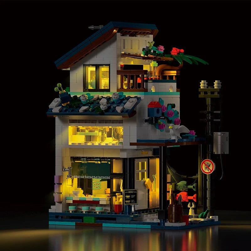 3-in-1 Beach House Building Blocks Set – MOC Coastal Villa Model