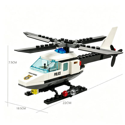 Police Car & Fire Truck Building Block Toy Set – DIY Emergency Vehicles