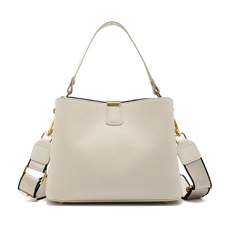 Genuine Leather Bucket Bag – Luxury Crossbody & Top Handle Bag