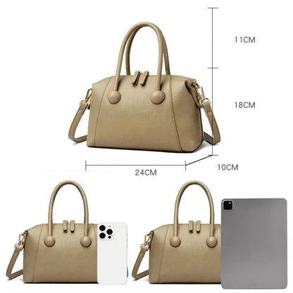 Soft Leather Women's Handbag – Shoulder Tote & Crossbody Bag