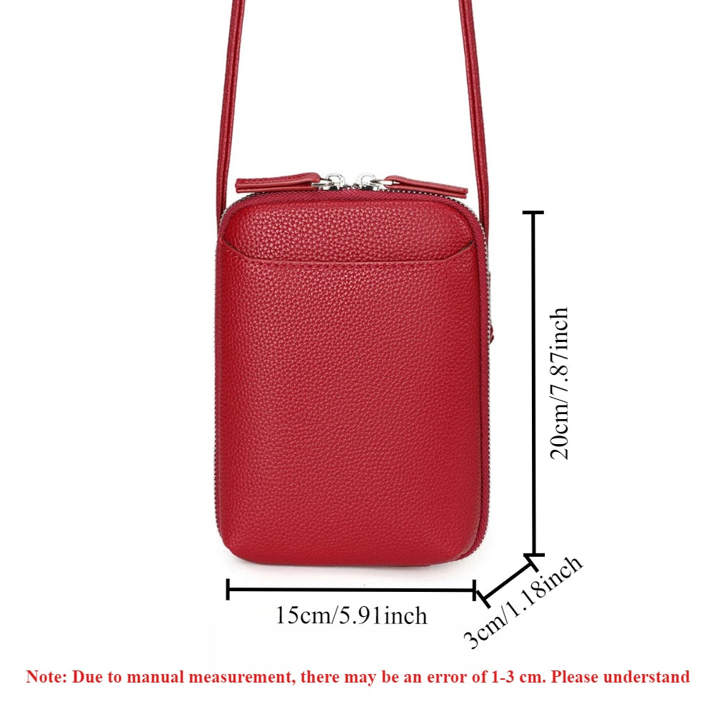 Classic Solid Color Women S Crossbody Bag High-Quality Pu Leather Shoulder Fashionableluxury Large