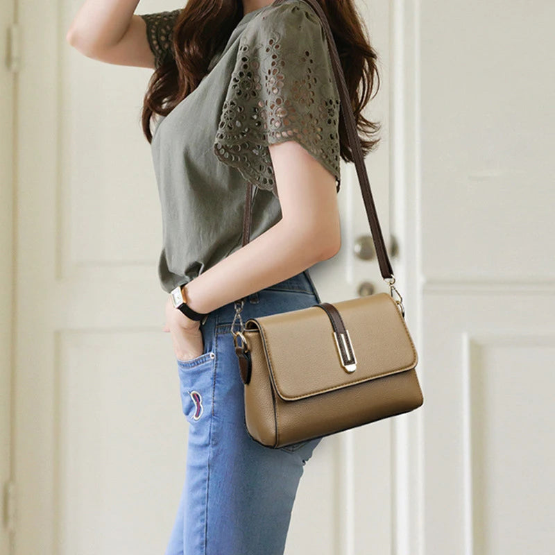 Patchwork Crossbody Bag for Women – Flap Shoulder Purse