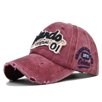 Orlando Embroidered Vintage Washed Cotton Baseball Cap