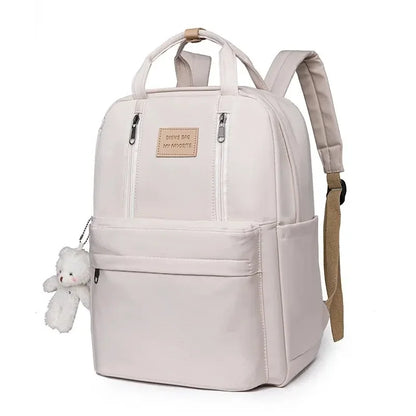 Waterproof Women's School Backpack with Free Bear Charm