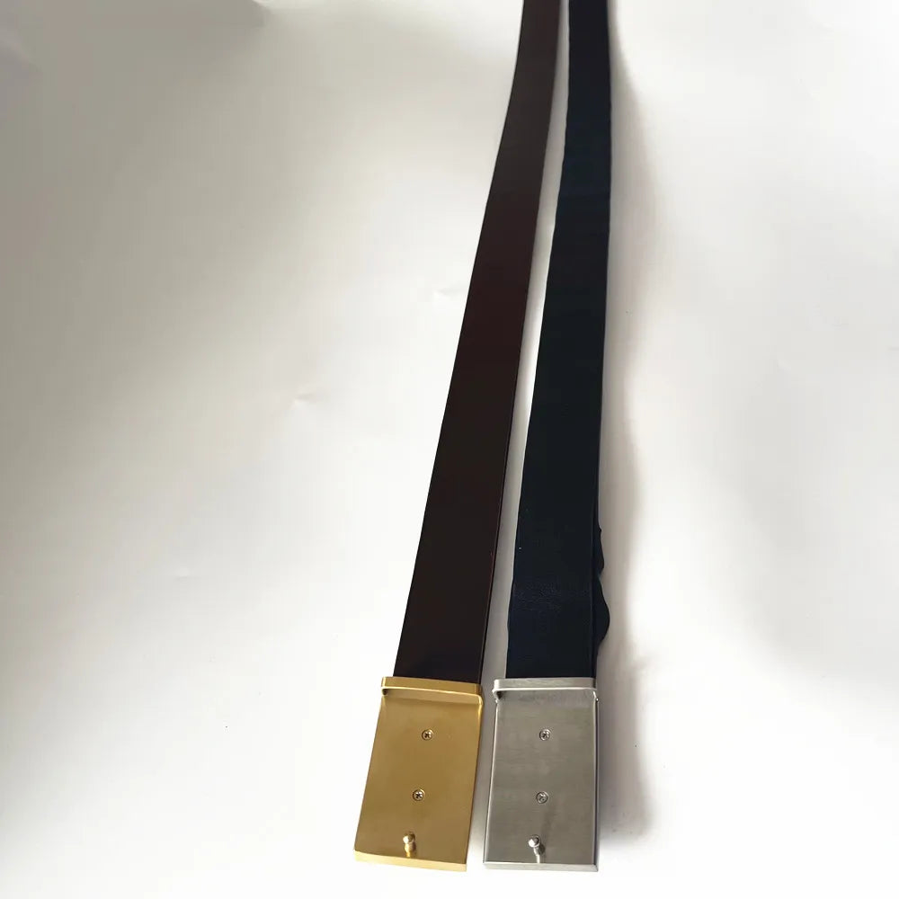 Crocodile Leather Men's Luxury Belt with Gold Buckle