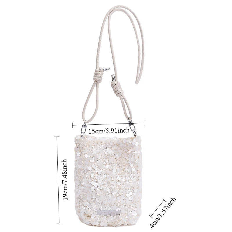 Sequin Crossbody Bag – Mini Glitter Evening Purse for Women