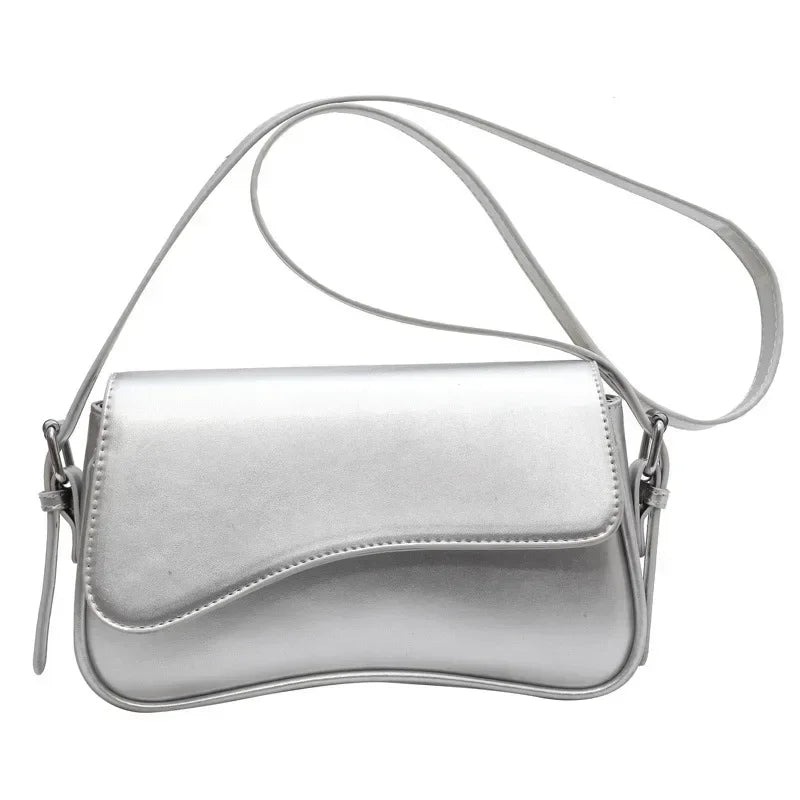 Vintage Leather Crossbody Bags Women Designer Female Small Flap Shoulder Underarm Bag Armpit