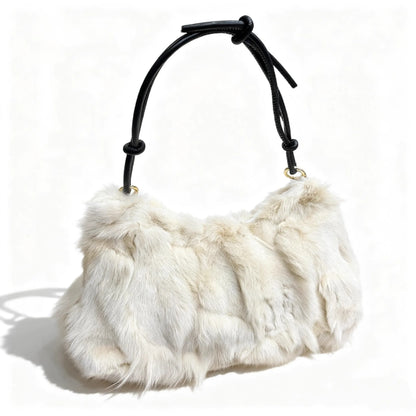 Luxury Europe America Women Real Fox Fur Bag Messenger Chain Shoulder Ladies Tote Handbag Crossbody