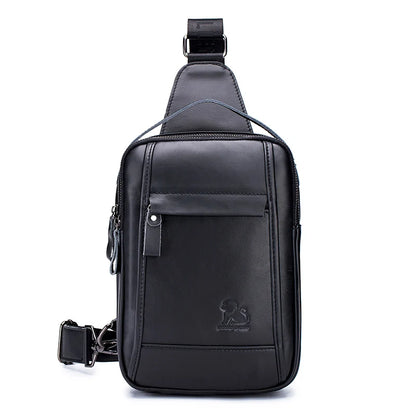 Men's Leather Crossbody Chest Bag – Cowhide Sling Bag