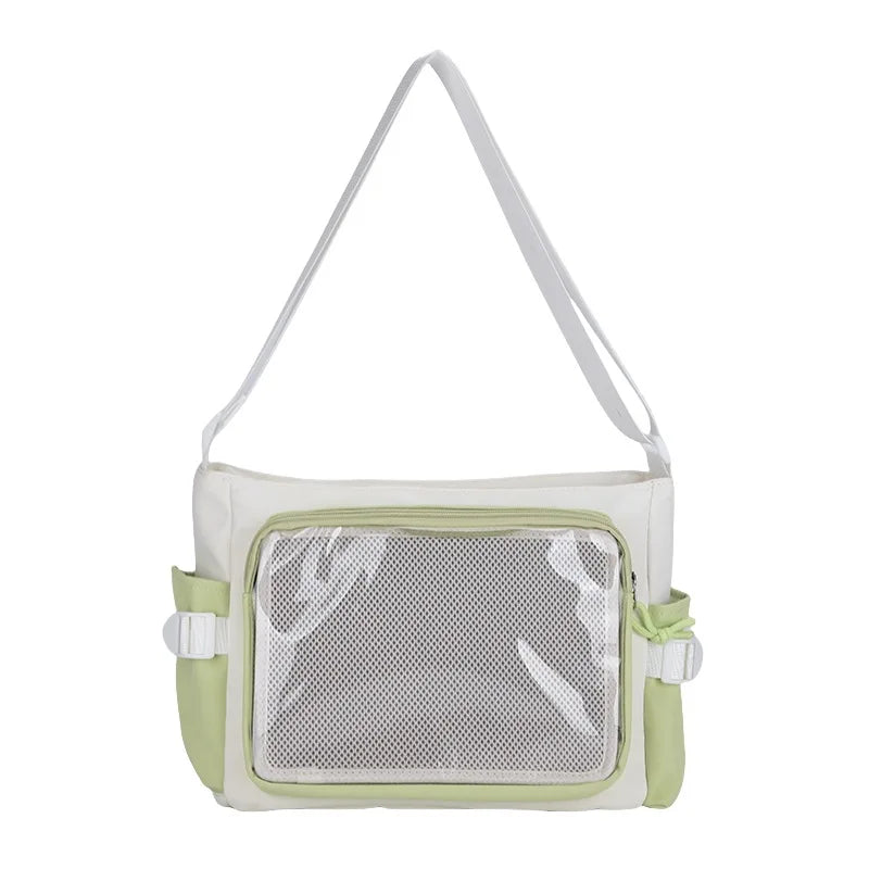 Japanese Polka Dot Crossbody Bag Women Commuting Shoulder Large Capacity Transparent Simple