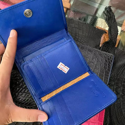 Crocodile Leather Short Wallet for Women – Multi-Color