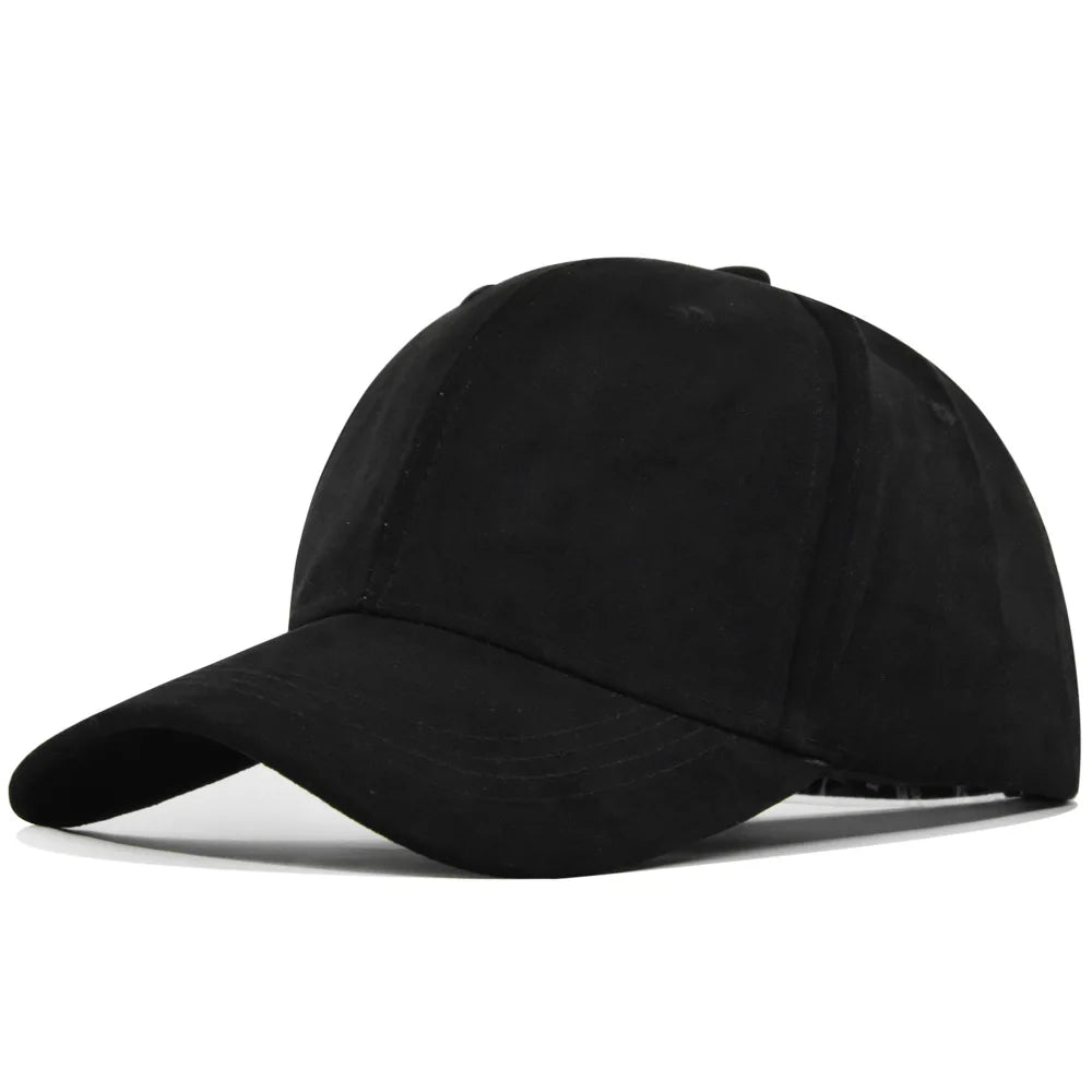 Suede Baseball Cap – Snapback Adjustable Dad Hat for Men & Women