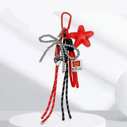 Leather Starfish Keychain – Cute Braided Rope Bag Charm