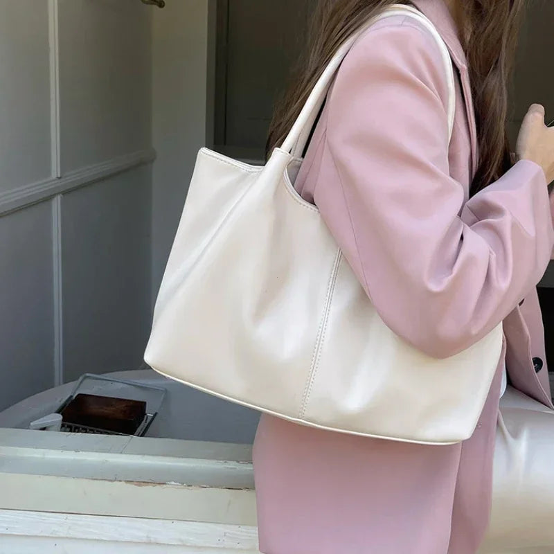 Large Capacity PU Leather Shoulder Tote Bag for Women