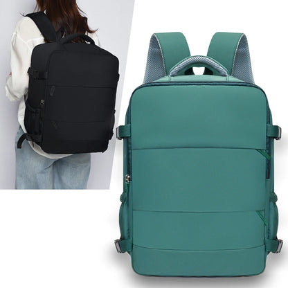 Expandable Carry-On Travel Backpack – 180° Opening Multi-Pocket Bag