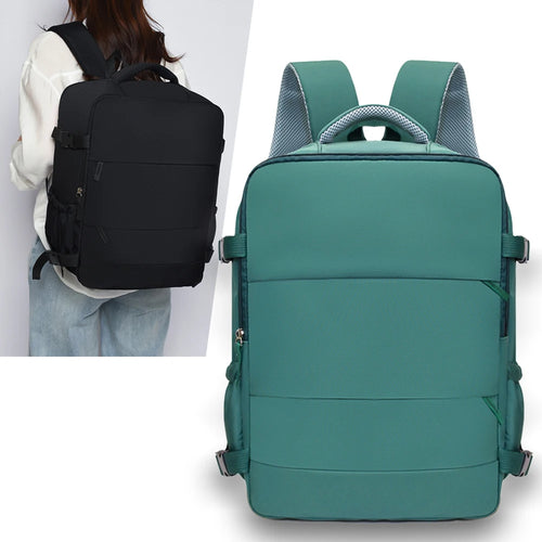Expandable Carry-On Travel Backpack – 180° Opening Multi-Pocket Bag