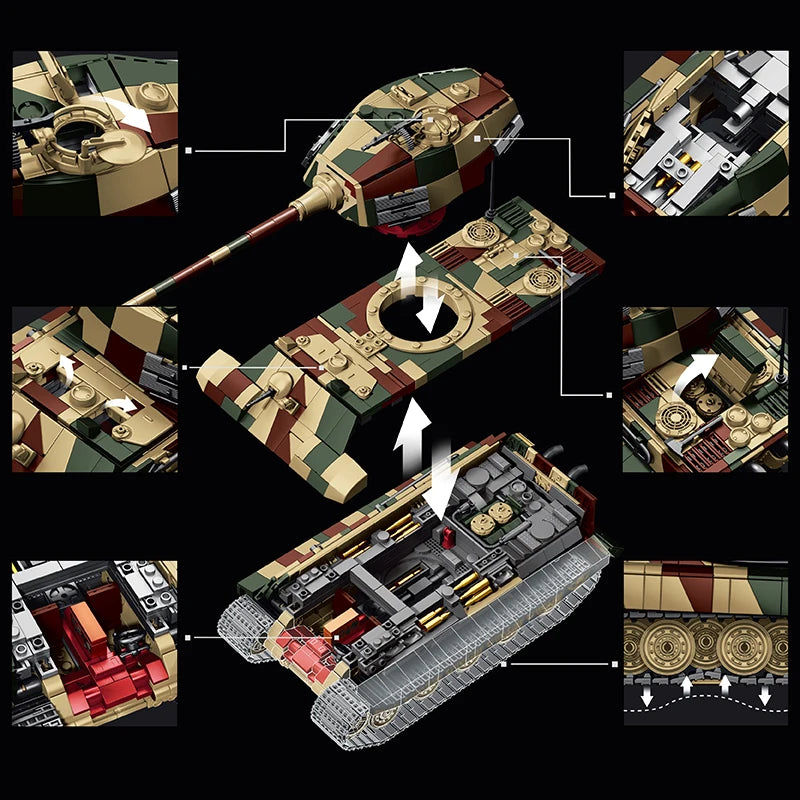 King Tiger II Heavy Tank MOC Building Set