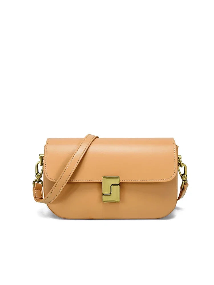Leather Crossbody Bag – Women's Small Square Shoulder Bag