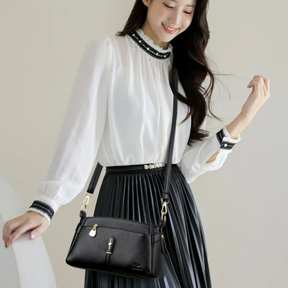 Soft Leather Shoulder Bag for Women – Luxury Crossbody Messenger Purse