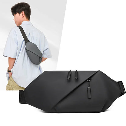 Men's Minimalist PU Waist Bag – Outdoor Sports & Crossbody Pack