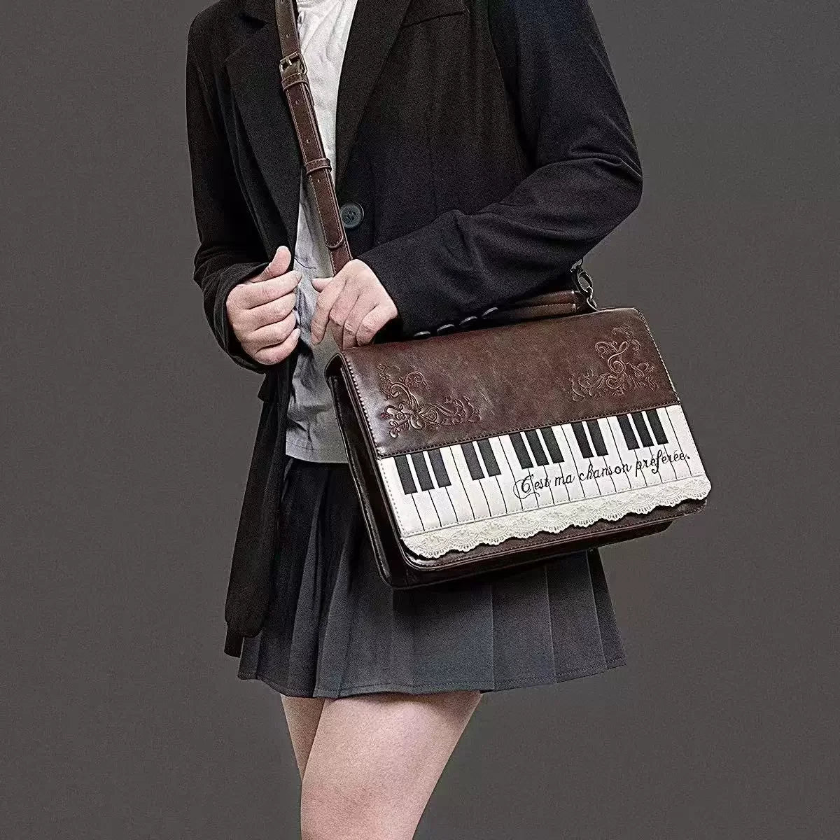 Piano Keyboard Crossbody Bag – Vintage Y2K Shoulder Bag for Women