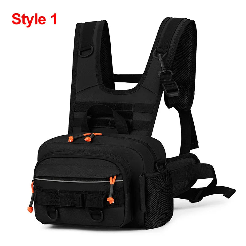 Tactical Fishing Vest Chest Bag – MOLLE Outdoor Pack