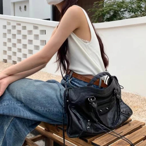 Rivet Tote Bag – Large Capacity Street Style Crossbody Handbag