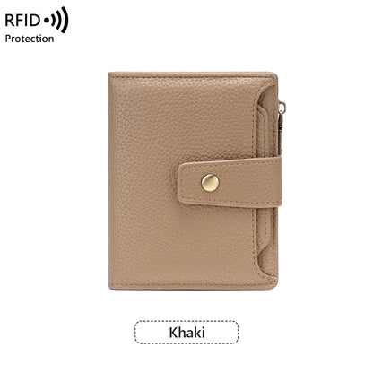 RFID Blocking Women's Short Wallet with Large Capacity