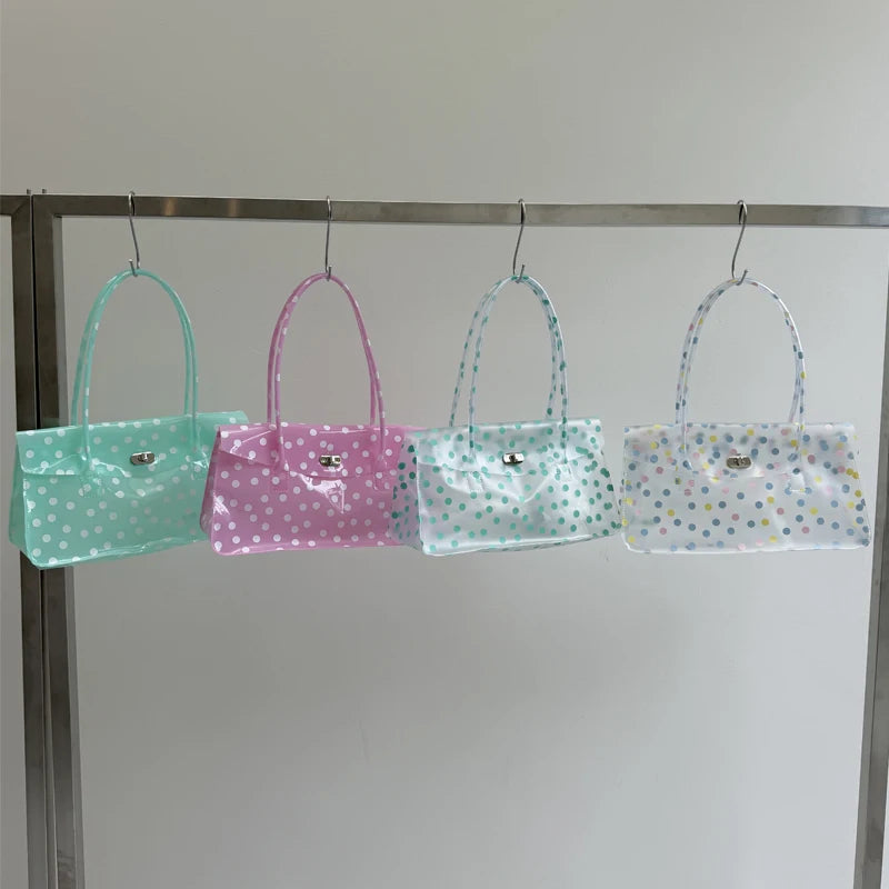 Transparent Pvc Dot Women Handbags Designer Swee Tjelly Bag Lovely Summer Cute Flap Square Bags