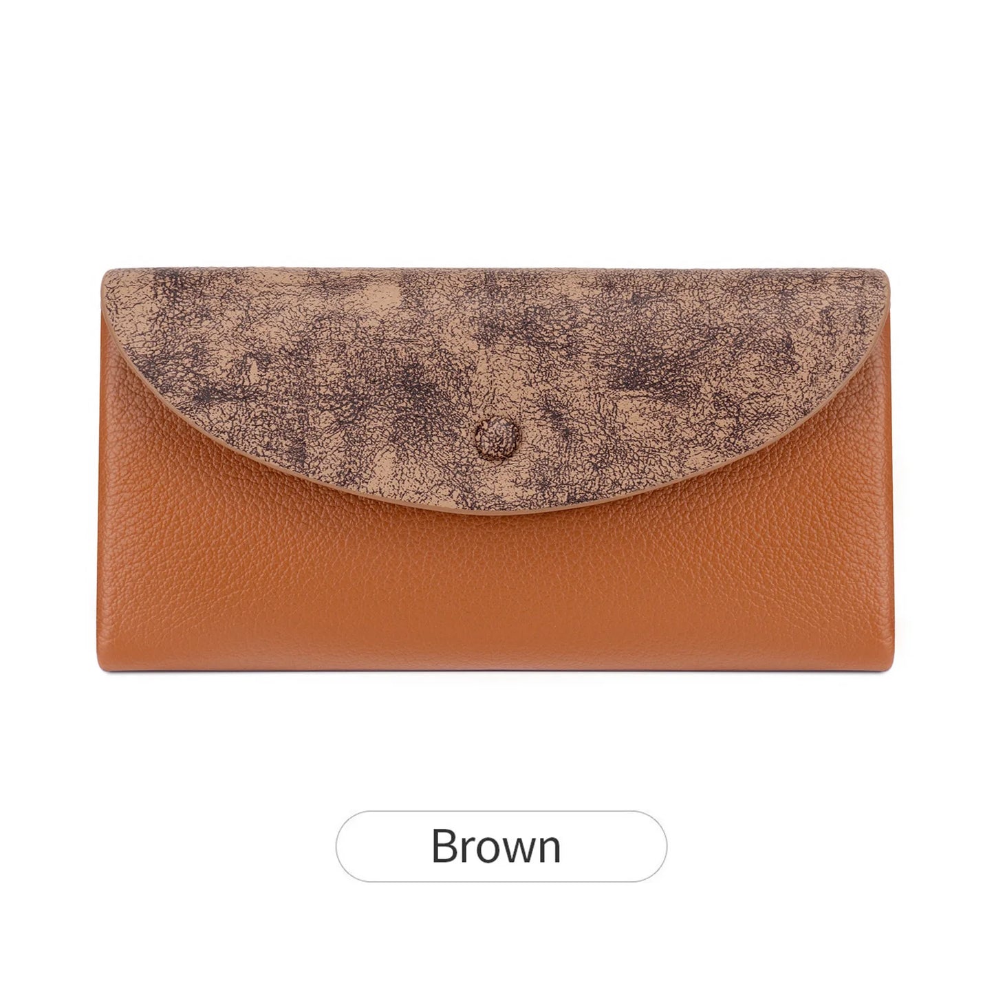 RFID Blocking Women's Wallet – Contrast Color Lychee Pattern Double Zipper Purse