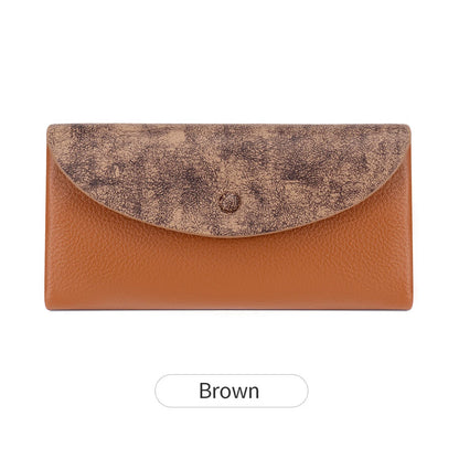 RFID Blocking Women's Wallet – Contrast Color Lychee Pattern Double Zipper Purse