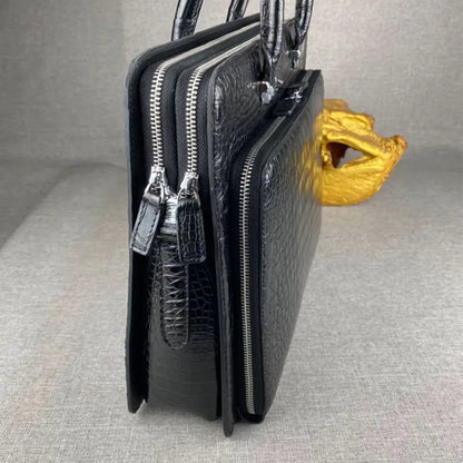 Men's Genuine Crocodile Leather Business Briefcase