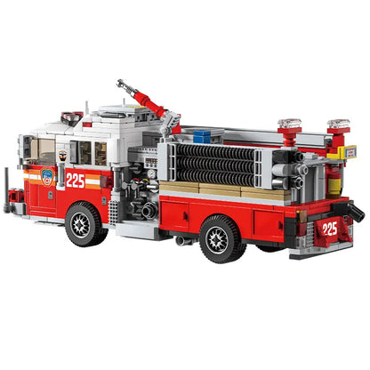 Fire Truck Building Blocks Set – City Rescue Vehicle MOC Model