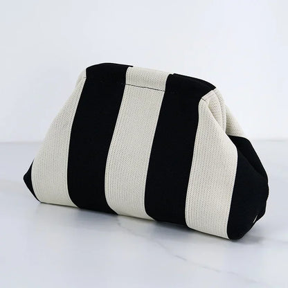 Woven Crochet Clutch Bag for Women – Colorblock Dumpling Hobo Purse